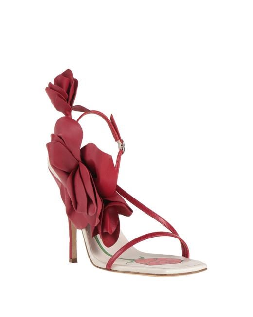 Magda Butrym Red Sandals Calfskin