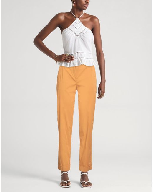 Hanita Orange Marigold Pants Cotton, Elastane