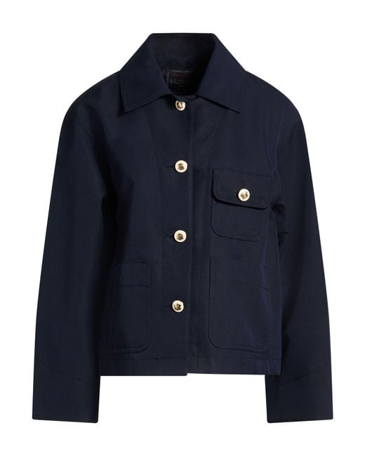 Sandro Blue Midnight Jacket Cotton, Acetate, Polyamide