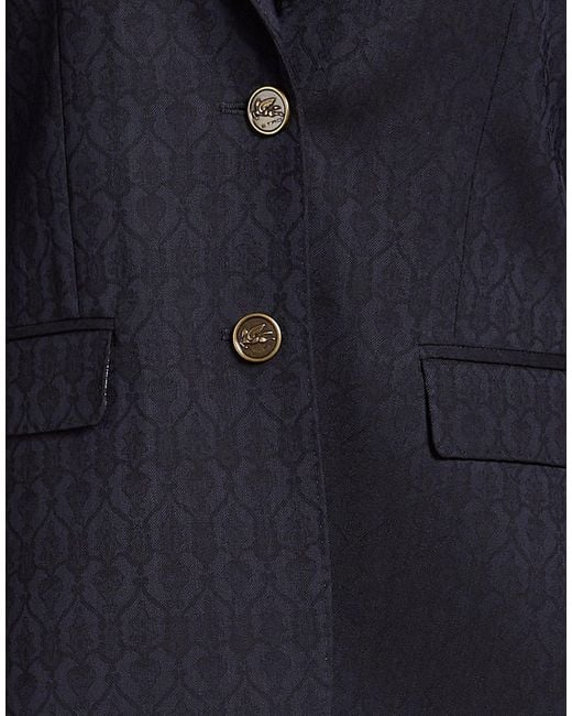 Etro Blue Blazer Wool