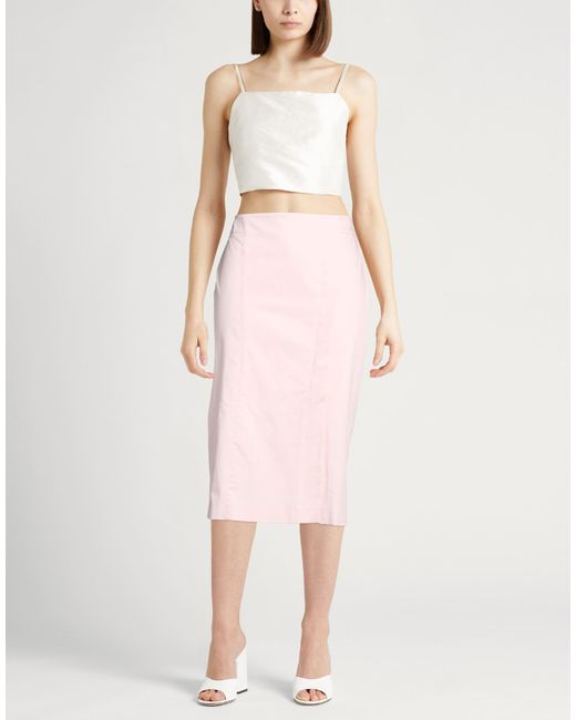 Peserico Pink Midi Skirt Cotton, Elastane