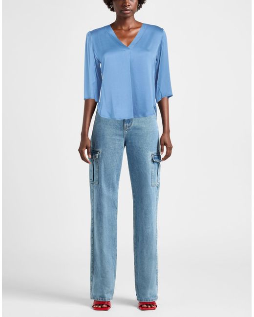 Manila Grace Blue Top Viscose, Elastane