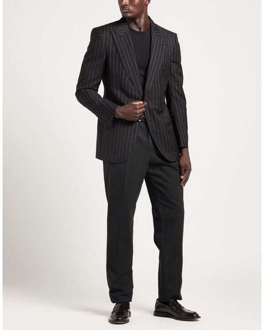 Tom Ford Black Blazer Wool, Superkid Mohair, Cupro for men