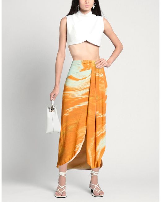 Jonathan Simkhai Orange Maxi Skirts