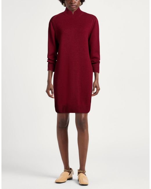 Gran Sasso Red Mini Dress Virgin Wool, Viscose, Cashmere
