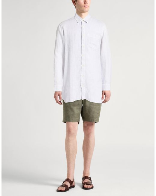 120% Lino White Shirt Linen for men