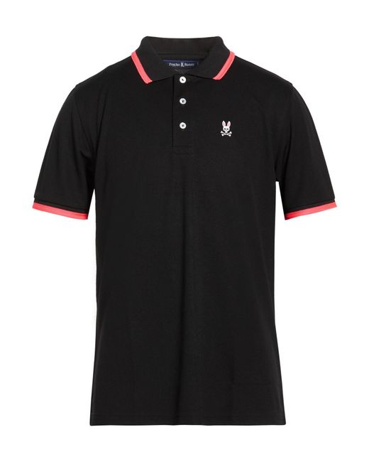 Polo Psycho Bunny de hombre de color Black