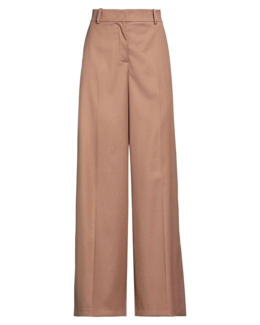 Pinko Brown Light Pants Wool, Polyester, Viscose, Elastane