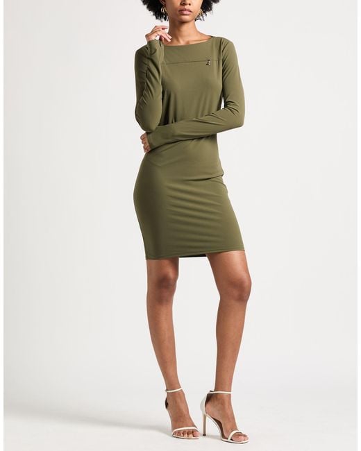 Patrizia Pepe Green Military Mini Dress Polyamide, Elastane
