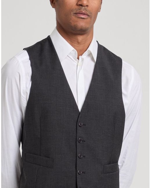 Tombolini Black Charcoal Tailored Vest Wool for men