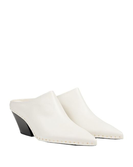 Jil Sander White Mules & Clogs