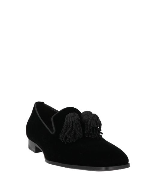 Jimmy Choo Black Loafers Textile Fibers
