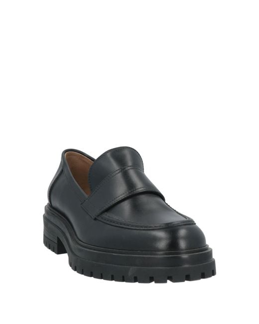Gianvito Rossi Black Chunky Leather Lug-Sole Loafers for men