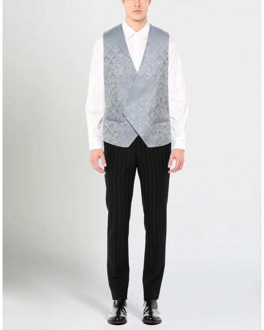 Corneliani Blue Slate Tailored Vest Polyester, Silk for men