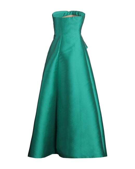 Alberta Ferretti Green Maxi Dress Polyester, Silk