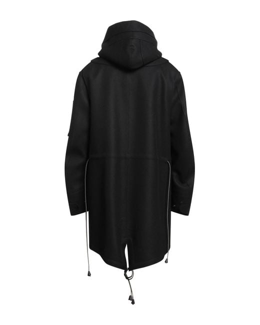 DSquared² Black Coat Virgin Wool, Polyamide, Elastane for men