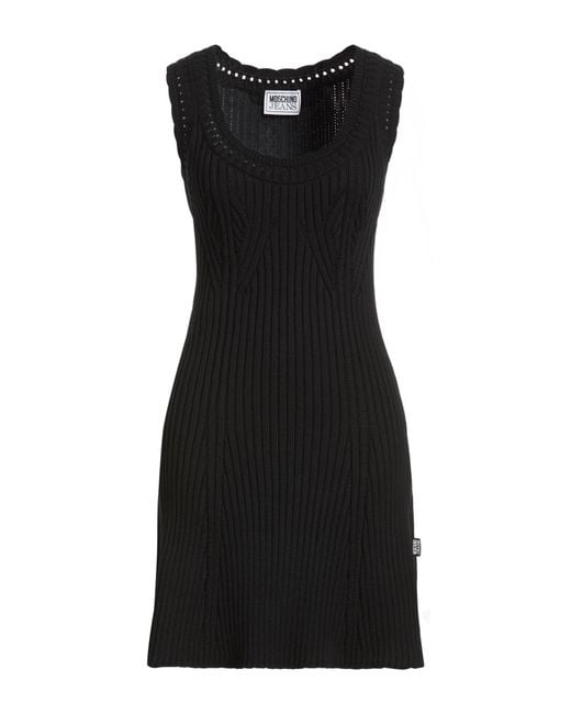 Moschino Black Mini Dress Cotton, Polyamide