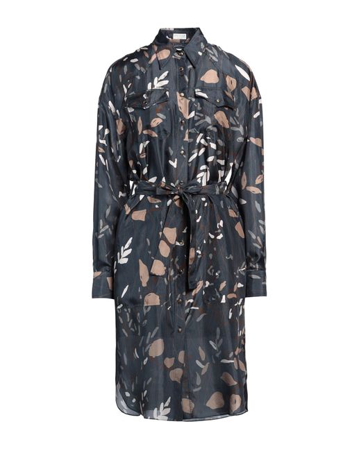 Brunello Cucinelli Blue Midi-Kleid