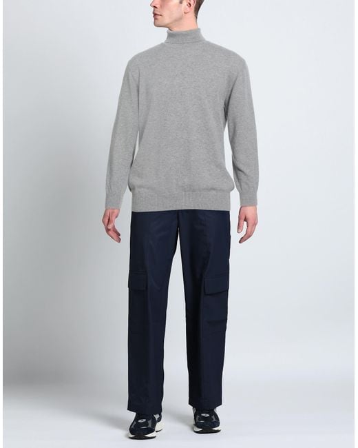 Luigi Borrelli Napoli Gray Turtleneck Cashmere for men