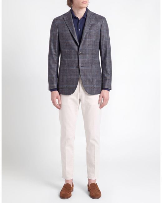 Boglioli Blue Blazer Virgin Wool for men