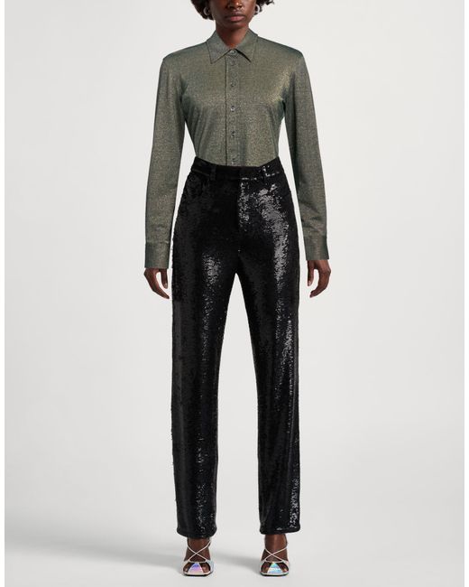 Caliban Green Military Shirt Viscose, Metallic Polyester, Polyamide, Elastane