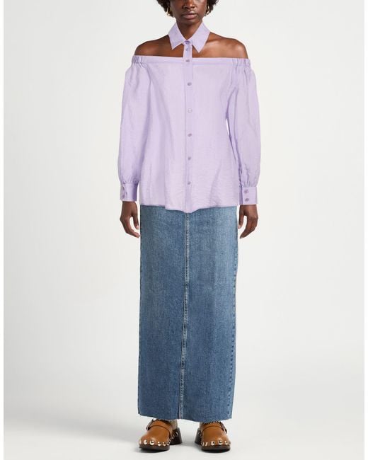 Patrizia Pepe Purple Lilac Shirt Lyocell, Polyamide