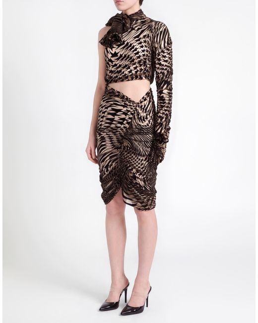 Mugler Black Midi Dress Polyamide, Elastane