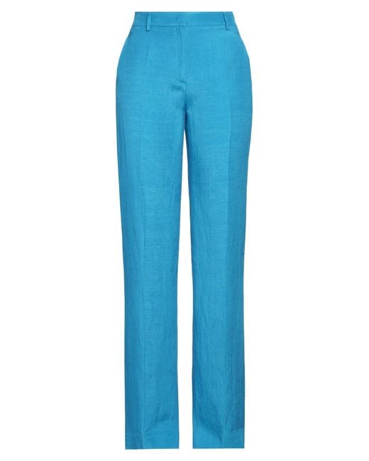 Alberta Ferretti Blue Azure Pants Viscose, Linen, Cotton