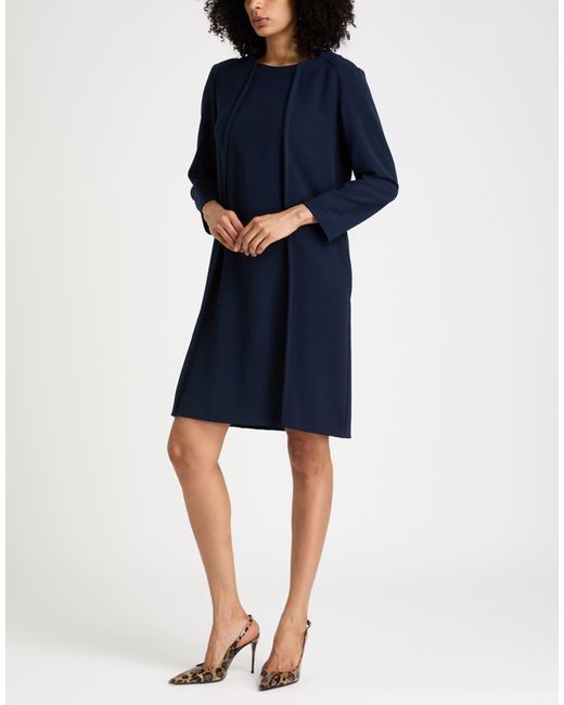 Antonelli Blue Mini Dress Virgin Wool