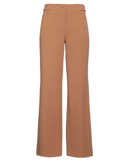 Blugirl Blumarine Brown Camel Pants Polyester, Elastane