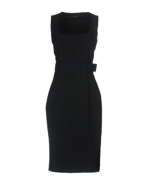 Twinset Black Midi Dress Viscose, Polyamide, Elastane