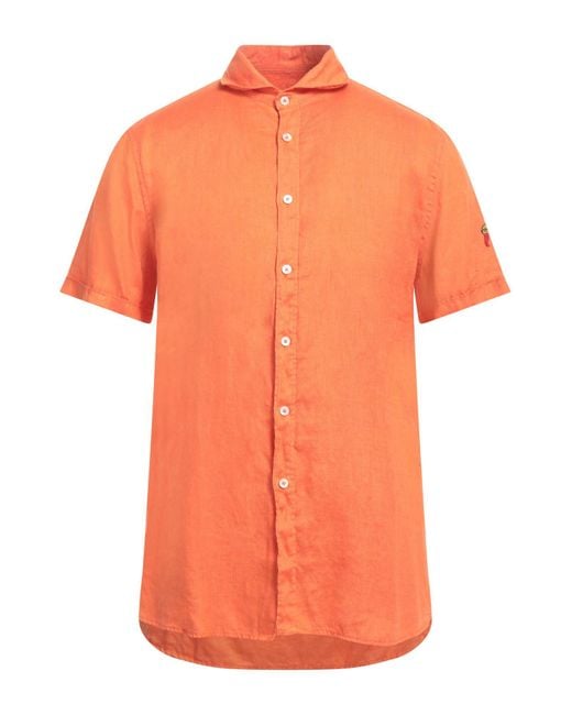 Cooperativa Pescatori Posillipo Orange Shirt for men
