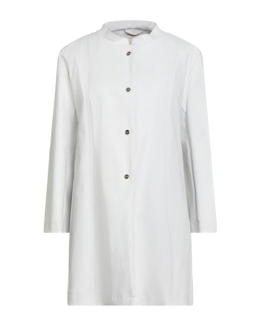 Herno White Overcoat & Trench Coat Cotton, Elastane