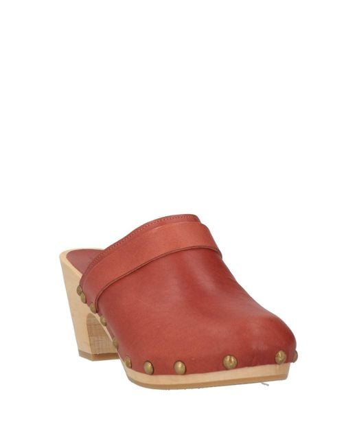 Sessun Brown Mules & Clogs Leather