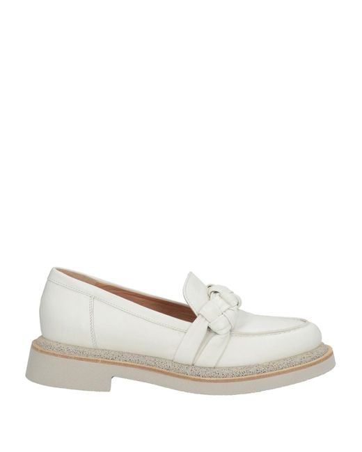 Laura Bellariva Women's White Loafers Leather