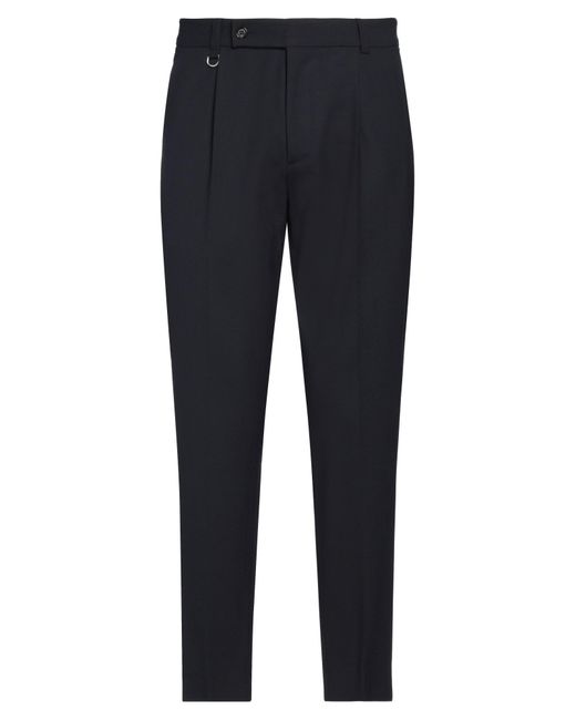 Paolo Pecora Blue Pants Polyester, Wool, Elastane for men