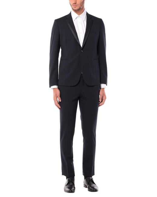 Brian Dales Black Midnight Suit Wool, Elastane for men