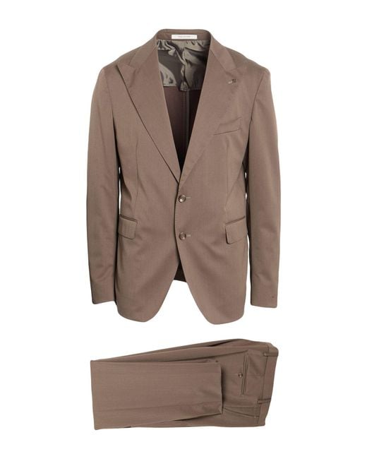 Tagliatore Brown Suit Virgin Wool, Polyester, Elastane for men