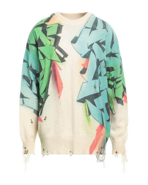 Children of the discordance Green Ivory Sweater Cotton, Acrylic for men
