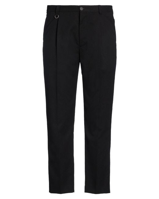 Paolo Pecora Black Pants Polyester, Viscose, Elastane for men