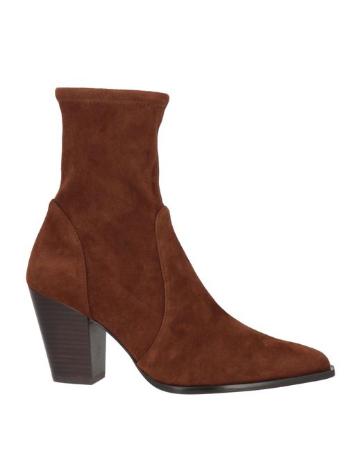 Stuart Weitzman Brown Ankle Boots Leather