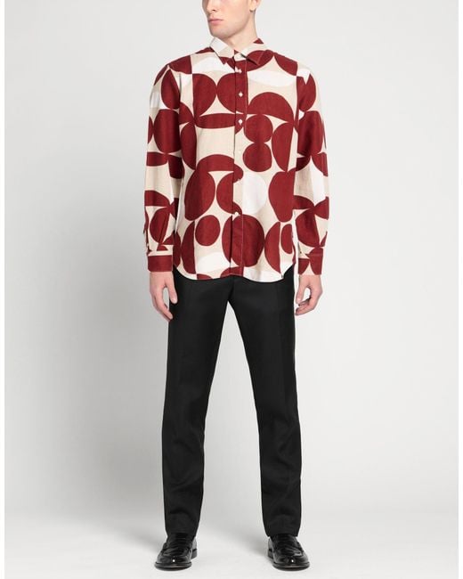 Boglioli Red Shirt Linen for men