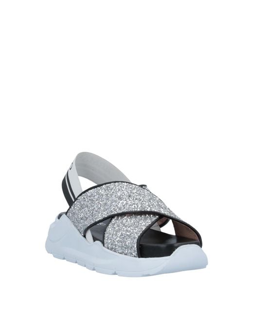 ERMANNO FIRENZE Metallic Sandals Textile Fibers, Elastic Fibres