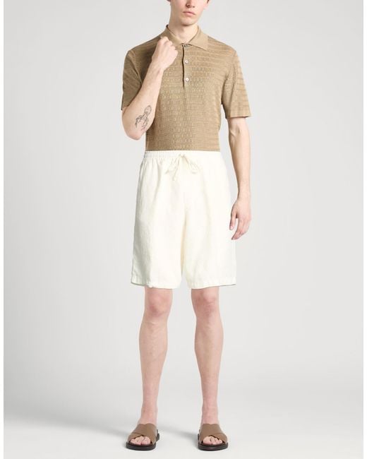 120% Lino White Shorts & Bermuda Shorts for men