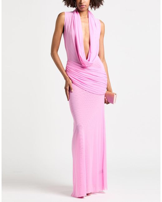 David Koma Pink Maxi Dress Polyamide, Elastane