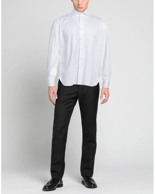 Luigi Borrelli Napoli White Shirt Cotton for men