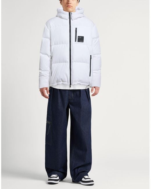 Armani Exchange White Down Jacket Men ARMANI EXCHANGE Puffer In