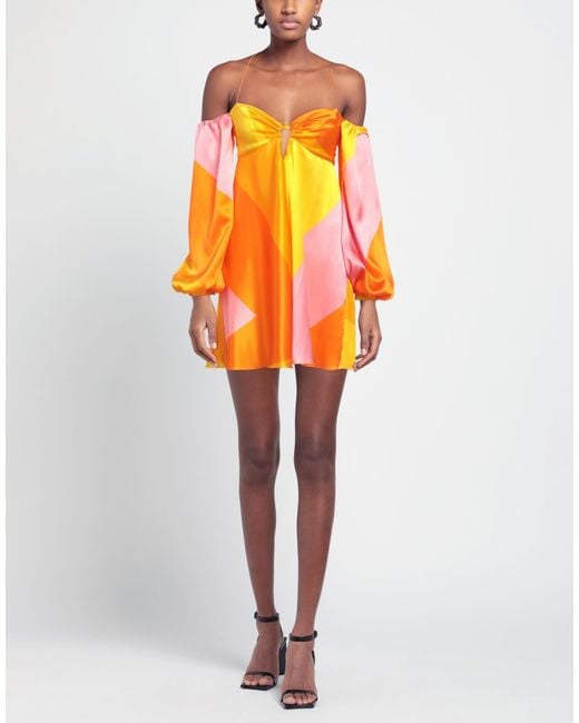 Raquel Diniz Orange Mini Dress