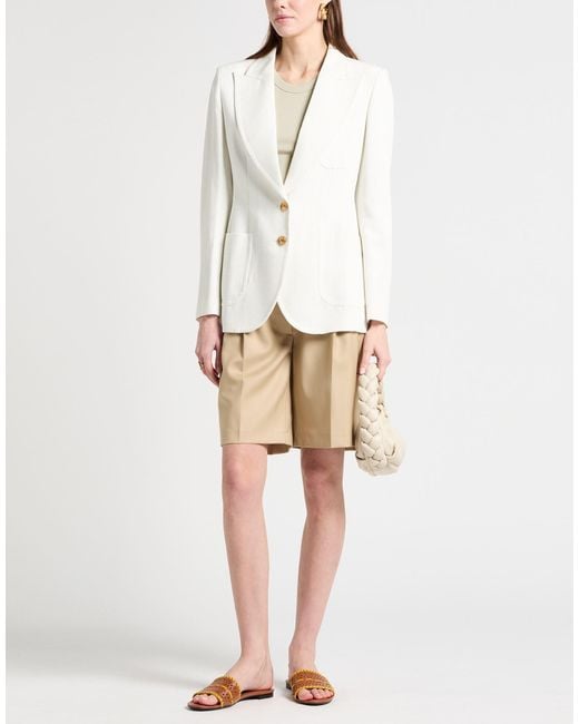 Etro White Blazer Viscose, Polyester