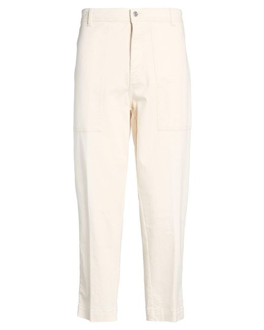 Liu Jo Natural Ivory Pants Cotton, Elastane for men
